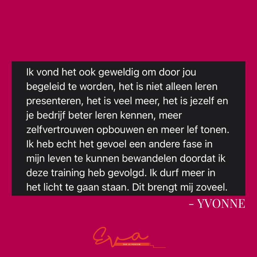 Testimonial Yvonne - Presenteer als een Pro