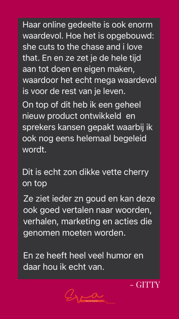 Testimonial Gitty - Presenteer als een Pro